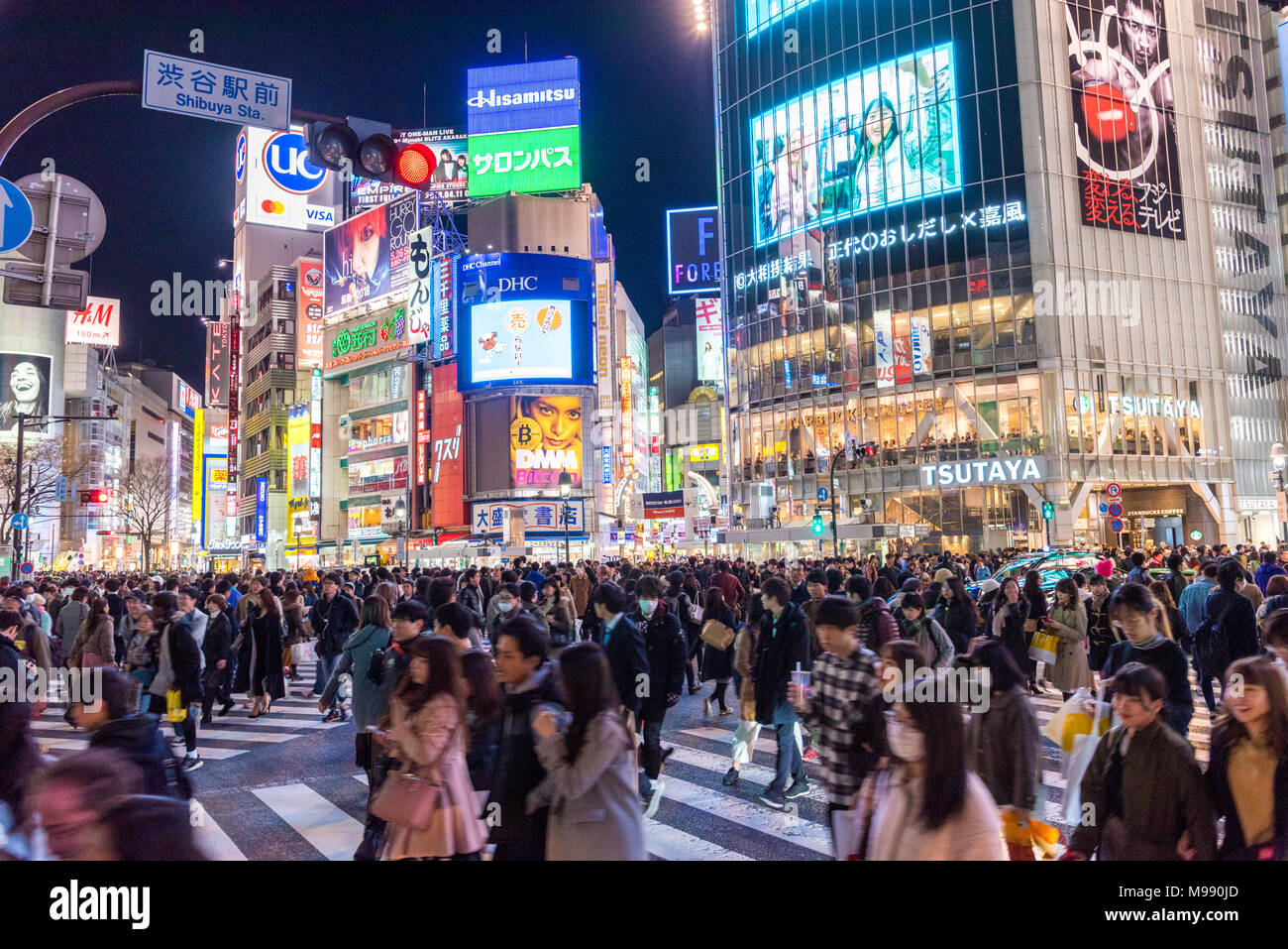 Pedestrians crosswalk at Shibuya district in Tokyo, Japan. Shibuya ...