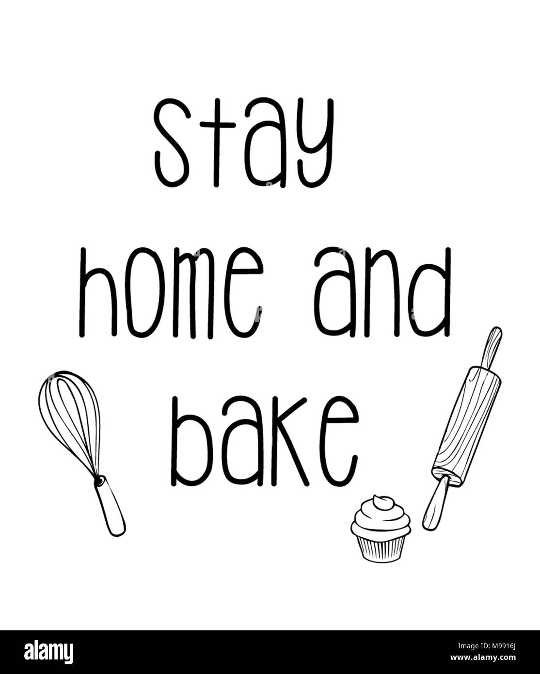 stay home and bake Stock Photo