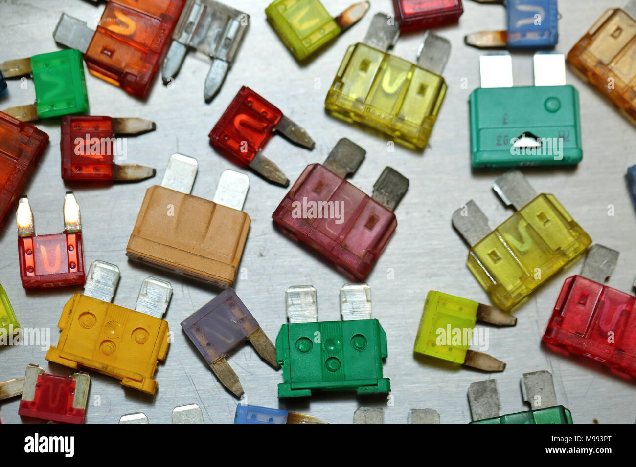 Automotive fuses come in different colors and each color is responsible