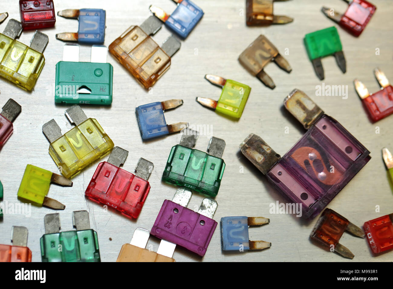 Automotive fuses come in different colors and each color is responsible