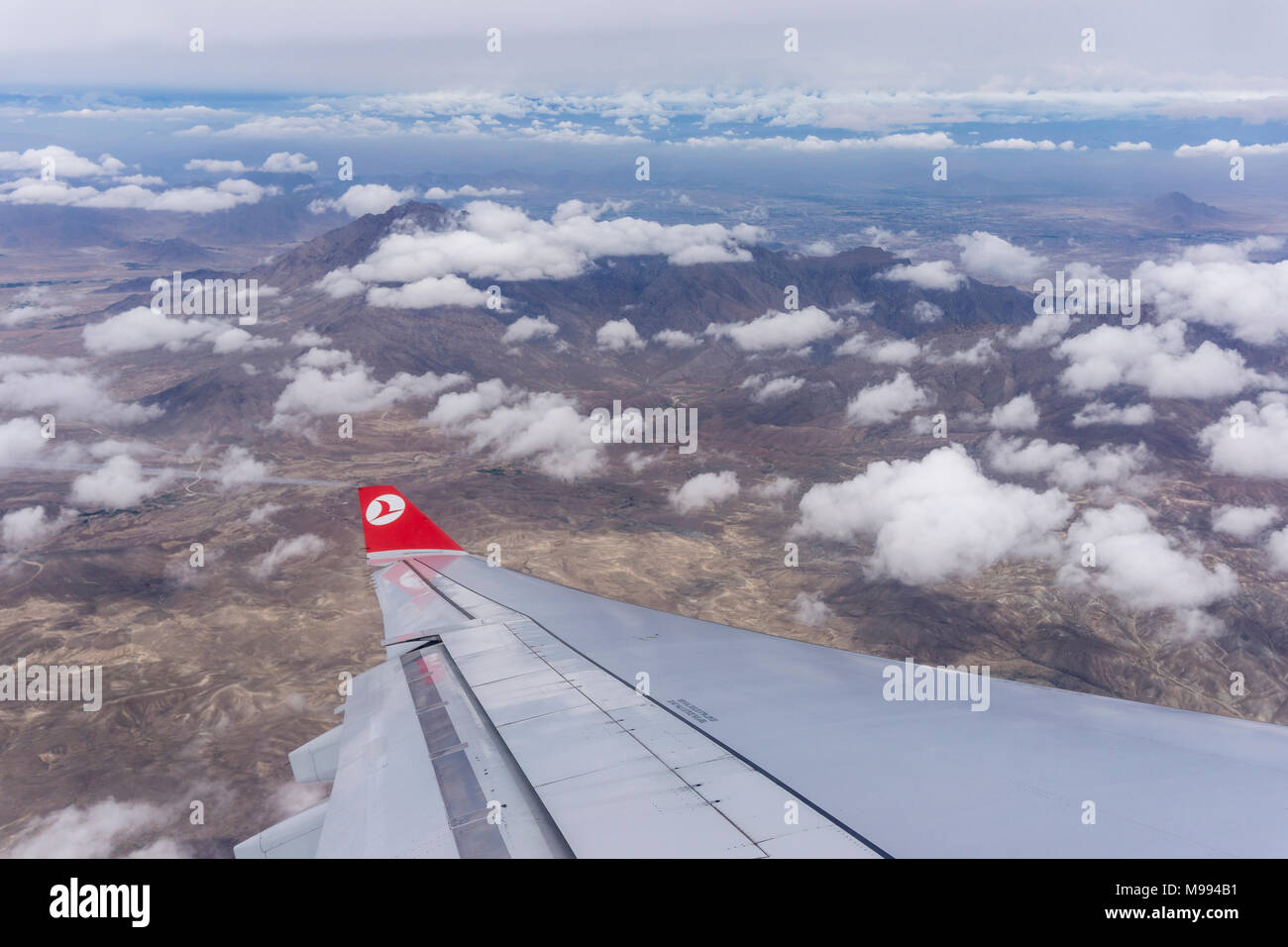 Flight over Kabul Afghanistan Stock Photo