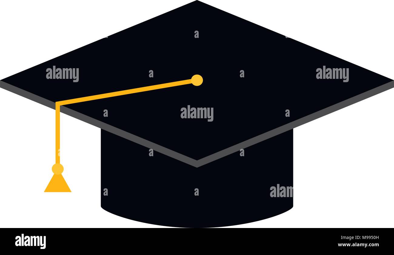 Graduation cap isolated. Vector graduation hat, education caps illustration Stock Vector