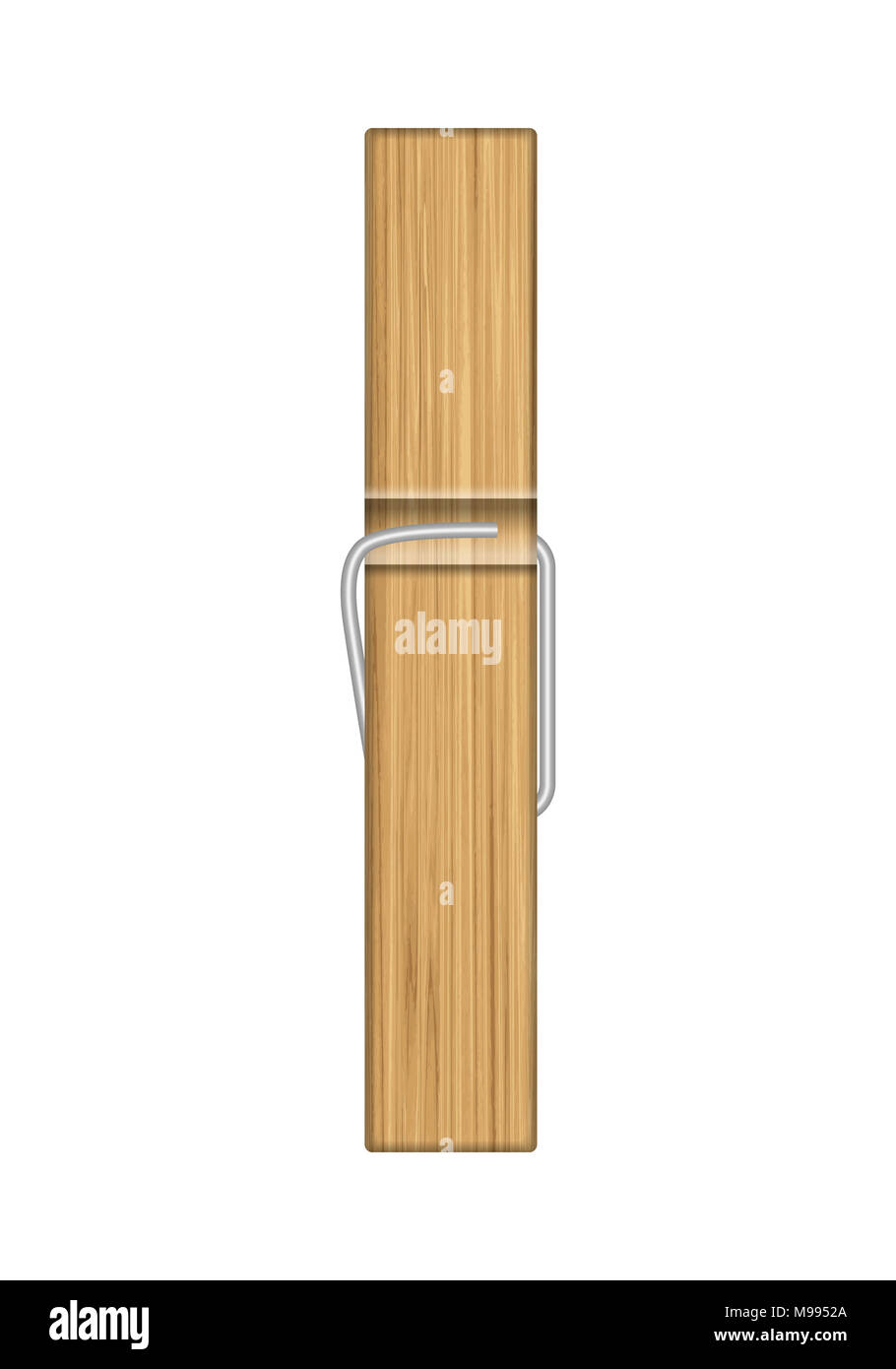 Wooden clothespin on a white background. Vector illustration Stock