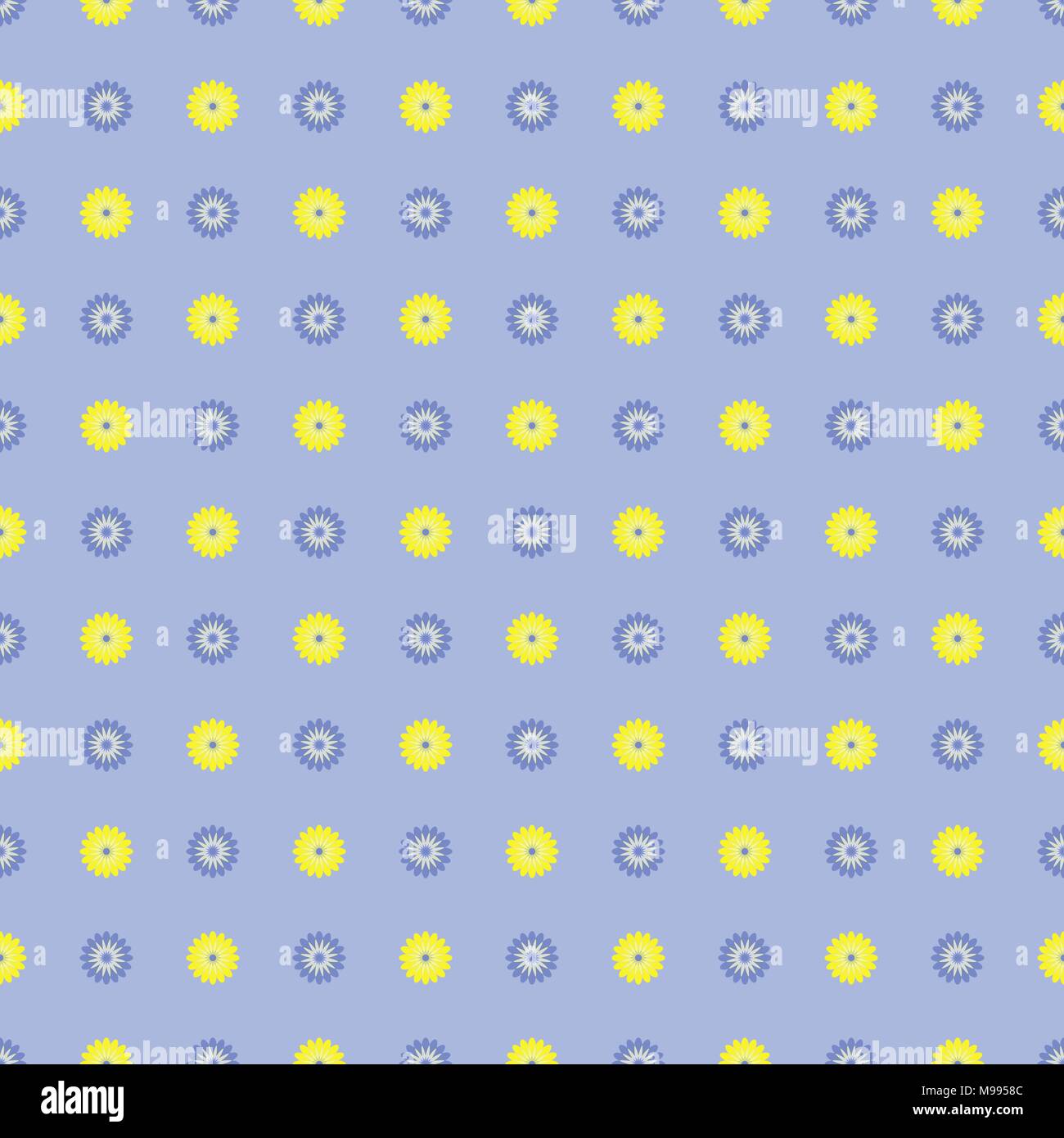 Seamless pattern with delicate spring flowers on a blue background Stock Vector