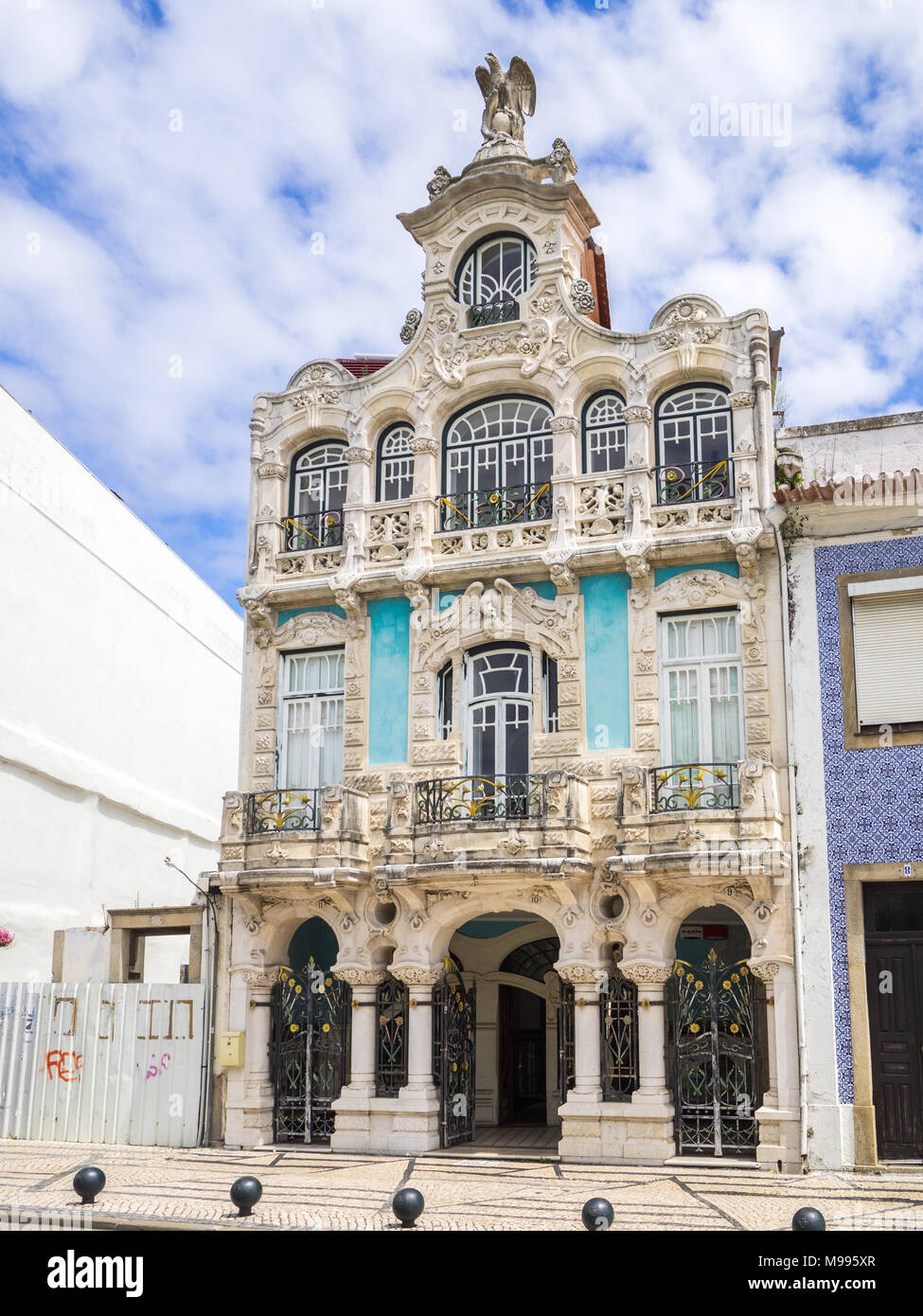 Aveiro Portugal July 9 2017 View of the Casa de Cha facade