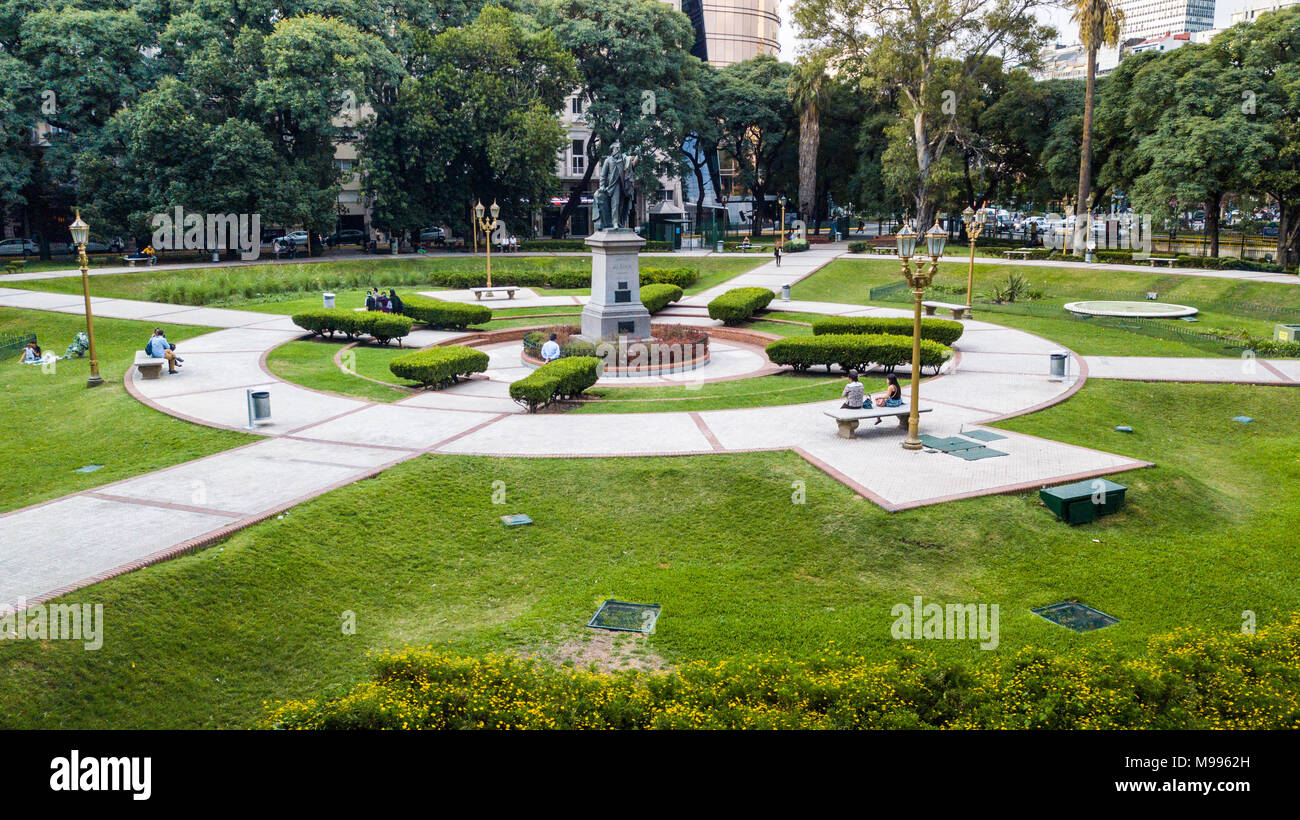 Adolfo Alsina statue Estatua de Adolfo Alsina, Plaza Libertad, Buenos Aires, Argentina Stock Photo