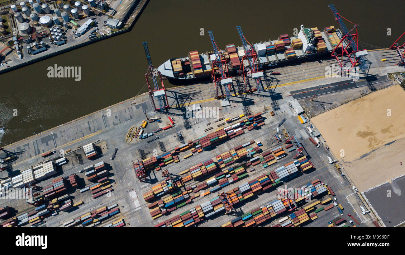 Exolgan Container Terminal, Dock Sud, Buenos Aires, Argentina Stock Photo