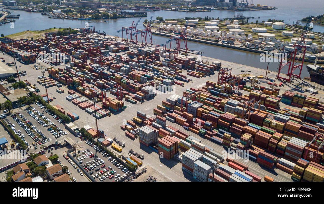 Exolgan Container Terminal, Dock Sud, Buenos Aires, Argentina Stock Photo
