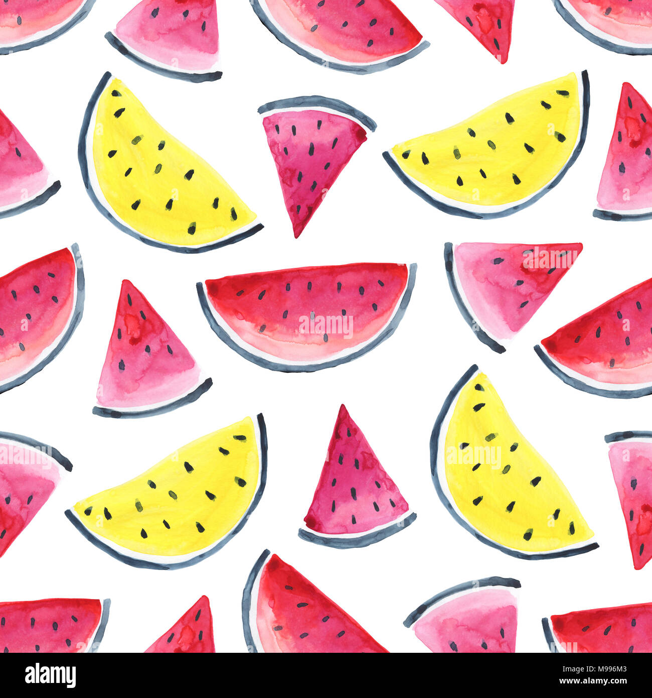 Seamless pattern with watermelon slices Stock Photo - Alamy