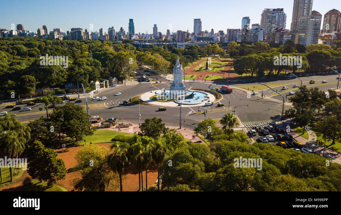 Monumento de los españoles, or Monument to the Carta Magna and Four Regions of Argentina, Buenos Aires, Argentina Stock Photo
