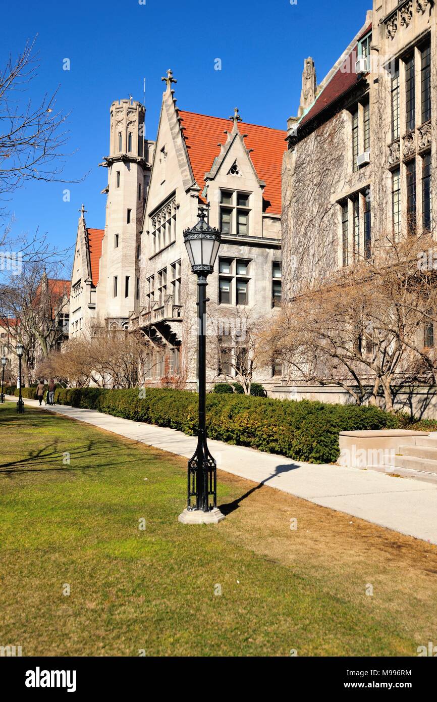Chicago, Illinois, USA. Eckhart Hall on the campus of the University of