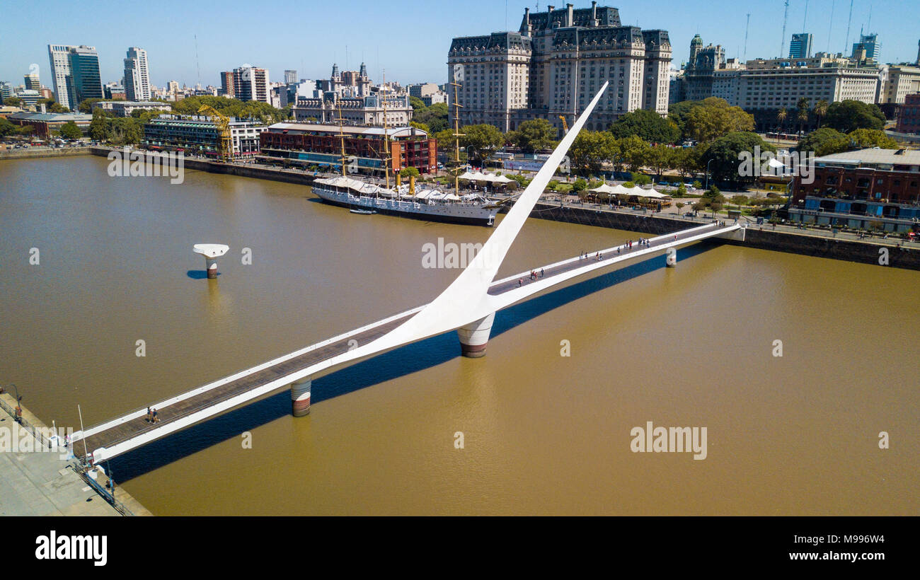 Puente de la Mujer and Puerto Modero, Buenos Aires, Argentina Stock Photo