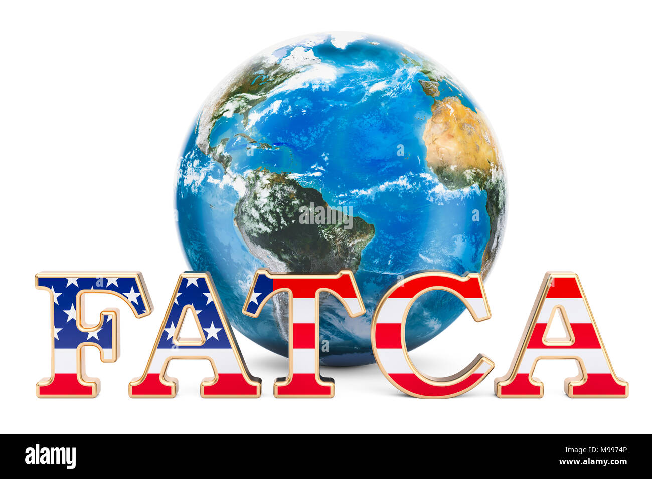 FATCA, Foreign Account Tax Compliance Act concept. 3D rendering Stock Photo