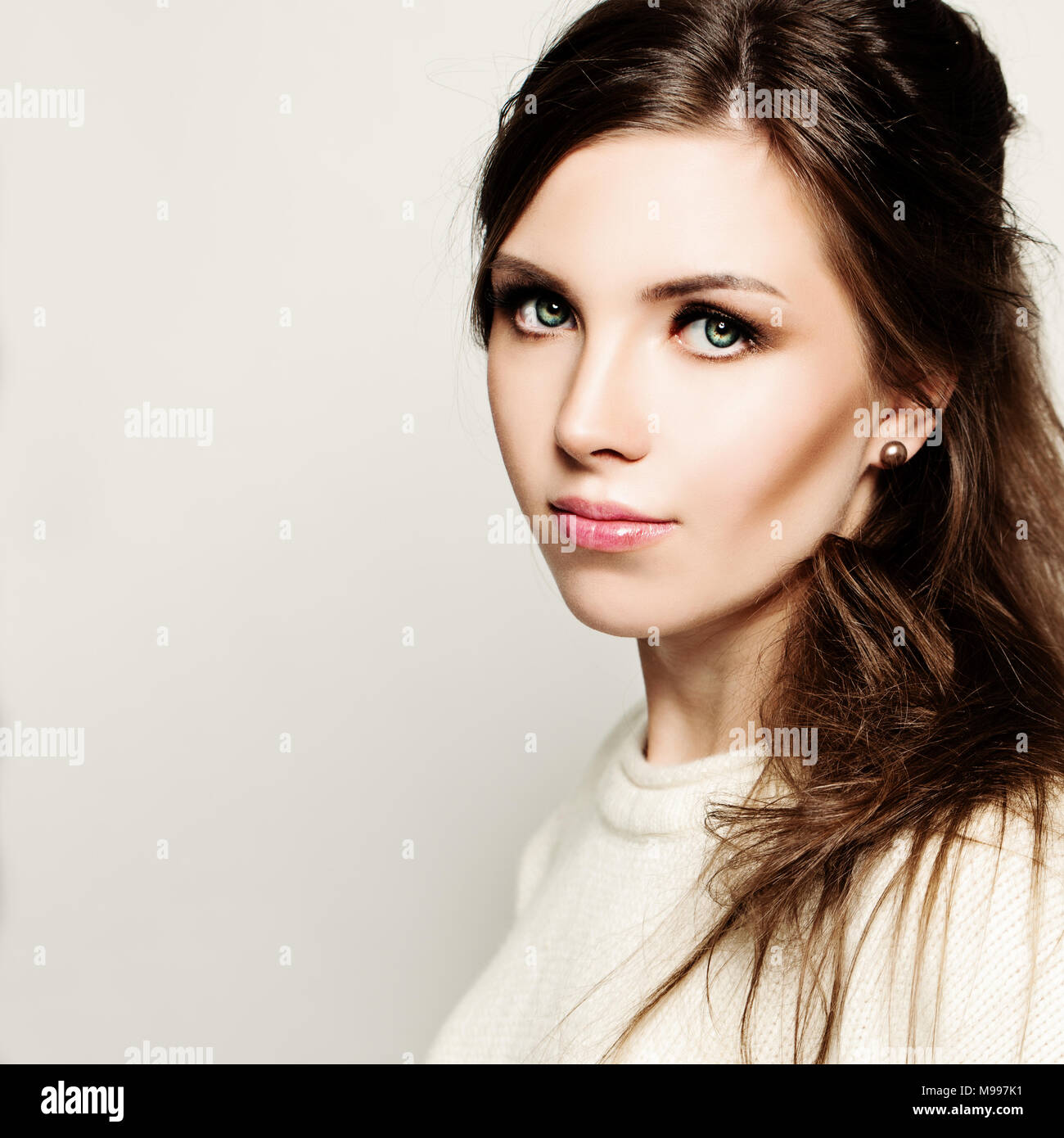 Cute Girl. Portrait of Young Woman Fashion Model Stock Photo - Alamy