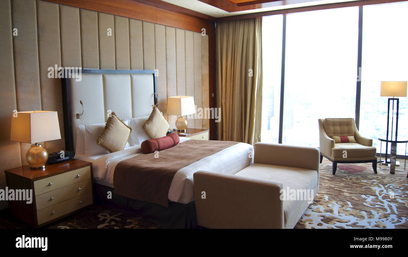 SINGAPORE APR 2nd 2015 Beautiful Master Bedroom with View in a