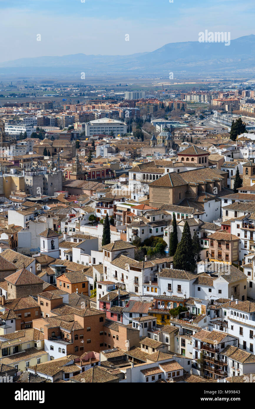 View of Granada from La Alhambra Stock Photo