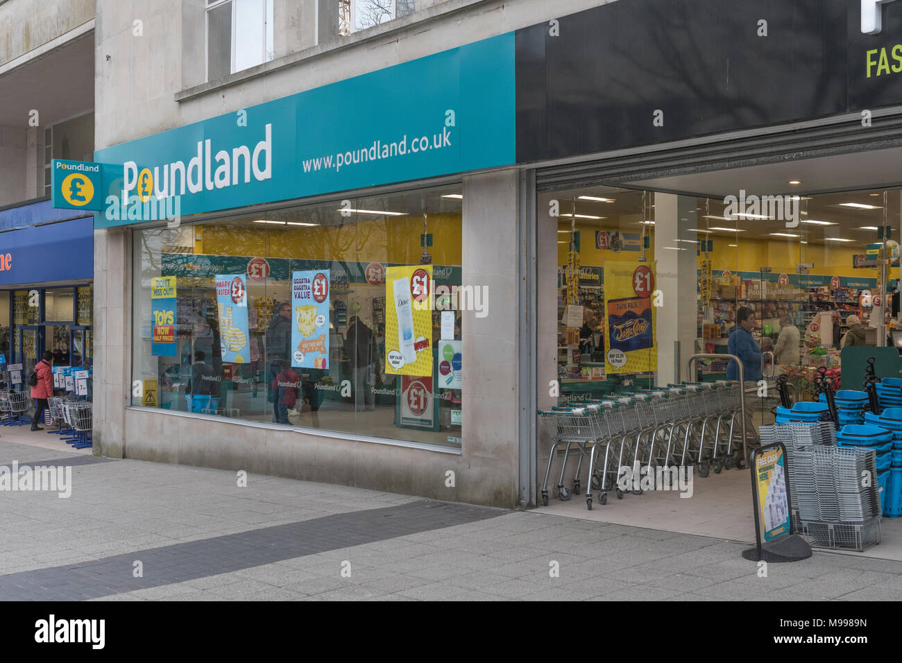 Death of the High Street metaphor / concept Front of Poundland ship