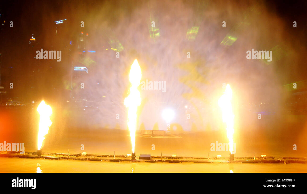 SINGAPORE APR 2nd 2015The Light, Water and Sound Show Wonderful at