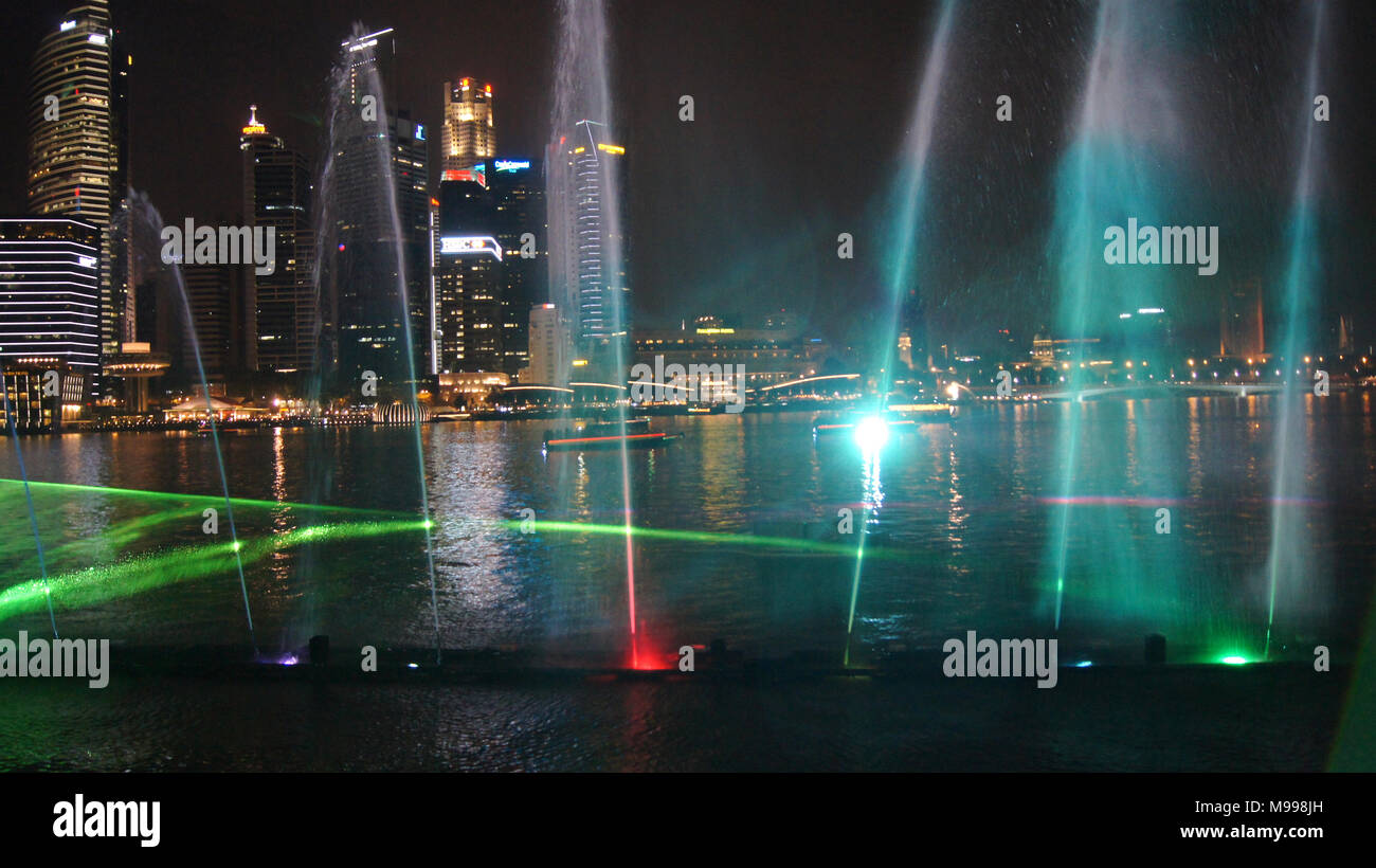 SINGAPORE APR 2nd 2015The Light, Water and Sound Show Wonderful at