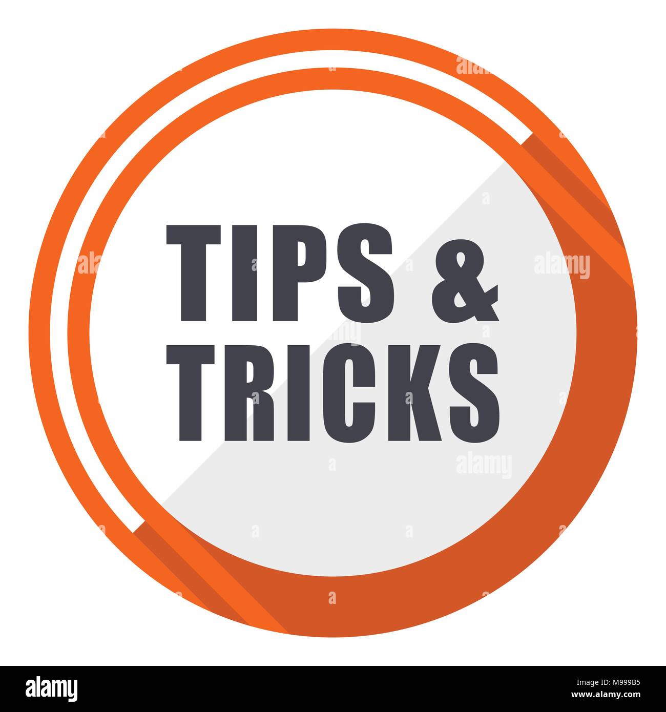 Tips tricks flat design vector web icon. Round orange internet button  isolated on white background Stock Vector Image & Art - Alamy