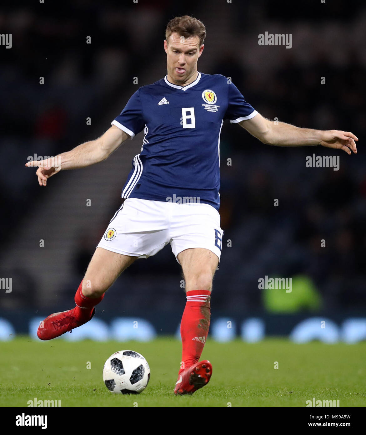 Scotland's Kevin McDonald during the international friendly match at Hampden Park, Glasgow. PRESS ASSOCIATION Photo. Picture date: Friday March 23, 2018. See PA story SOCCER Scotland. Photo credit should read: Jane Barlow/PA Wire. Stock Photo