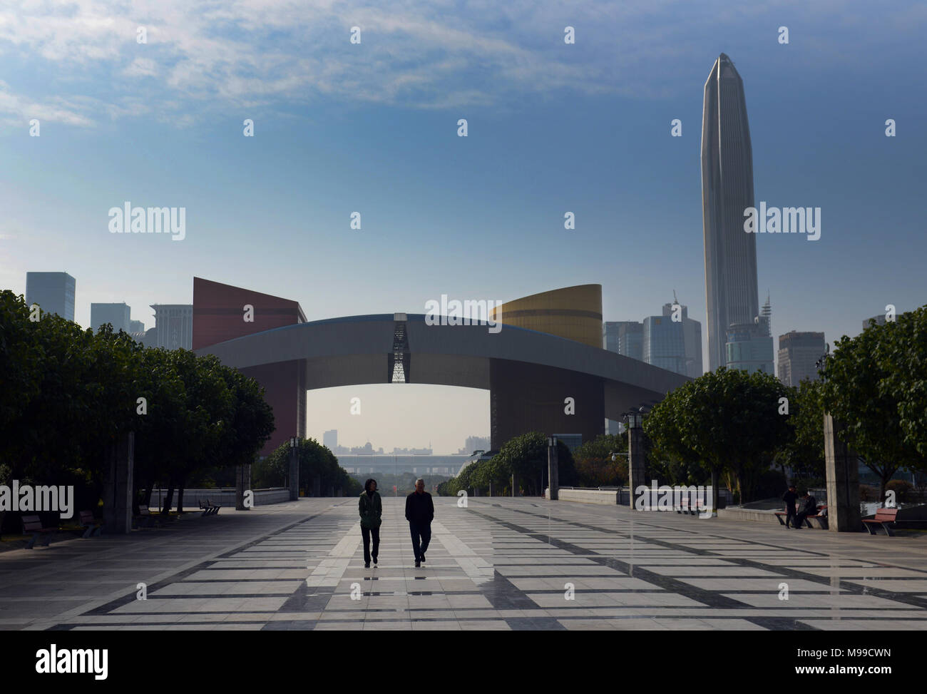 The Shenzhen Civic center in Futian's central business district. Stock Photo