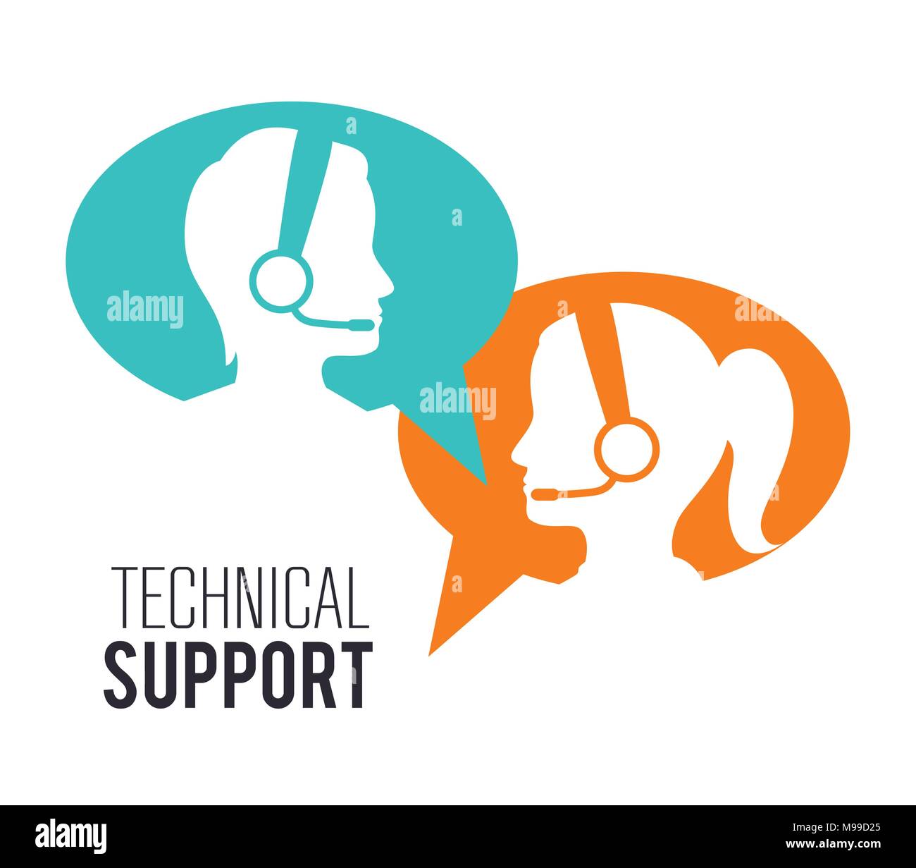 Customer service and technical support graphic design, vector ...