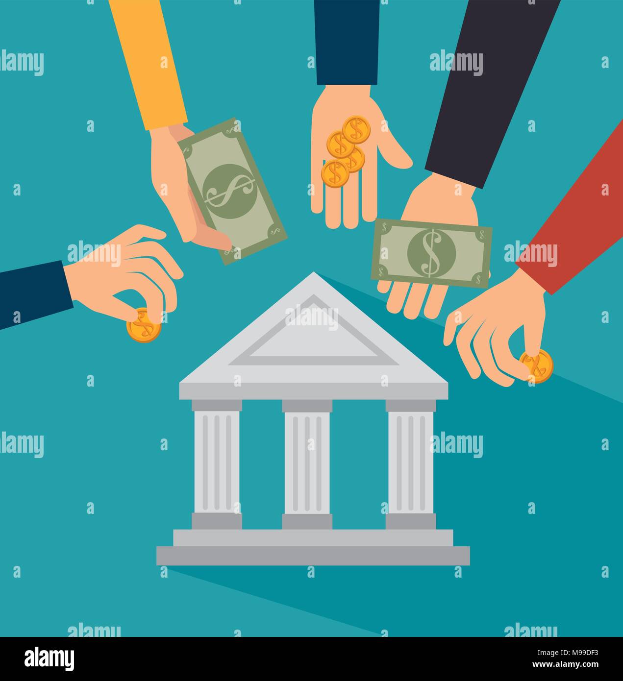 Bank, money and investment graphic design, vector illustration Stock