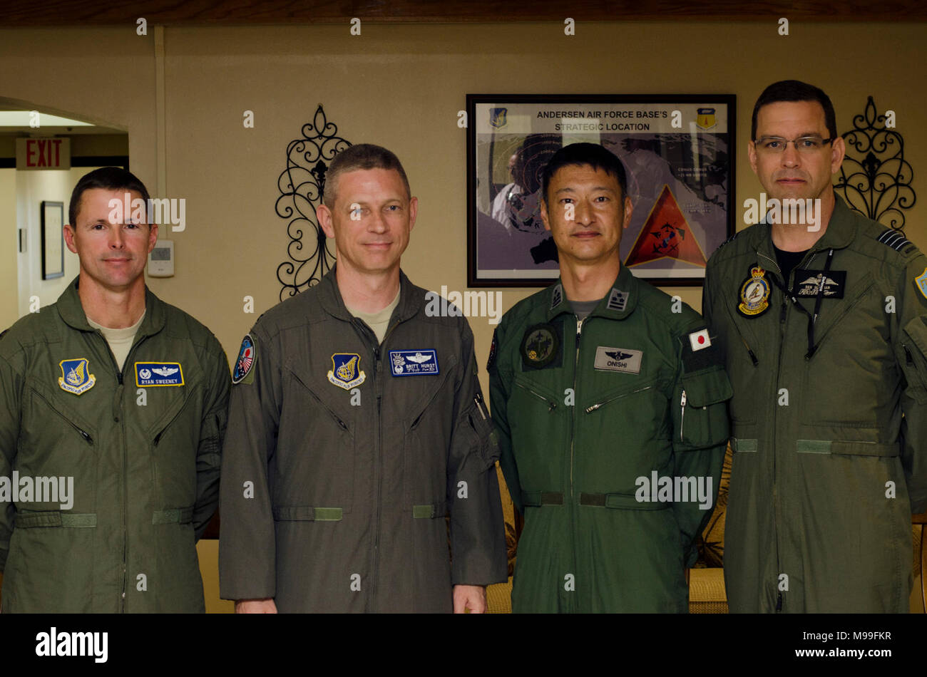 ANDERSON AIR FORCE BASE, Guam (Feb. 21, 2018) - From left, U.S.