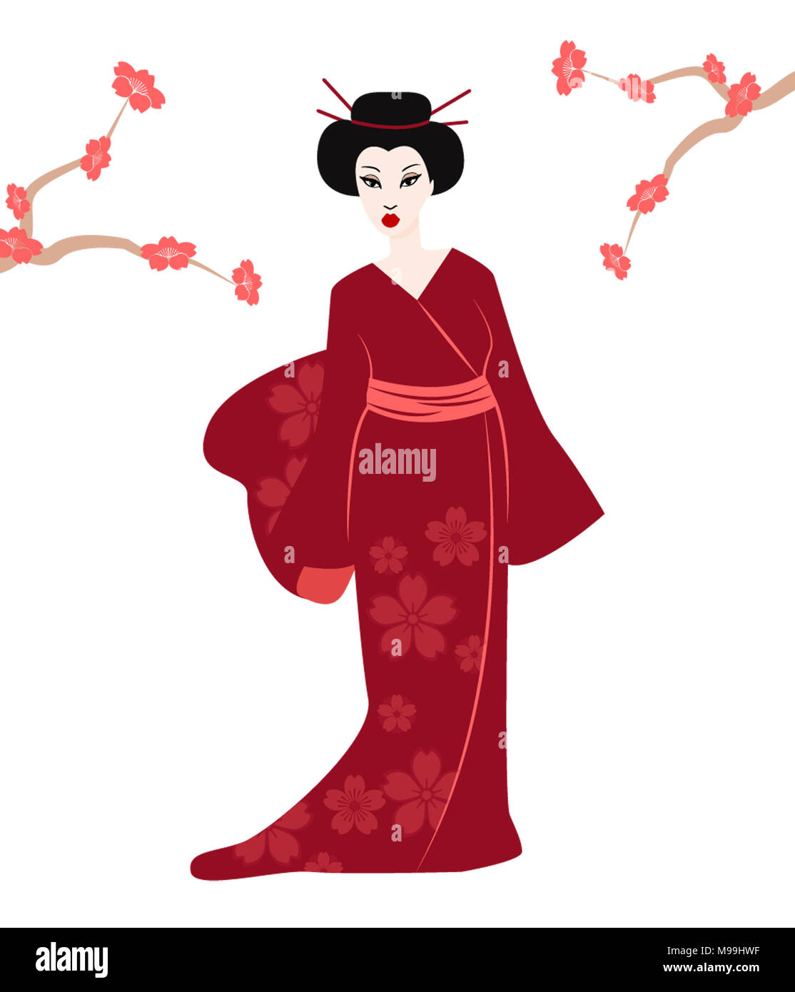 Please just have a picture of a geisha Stock Photo