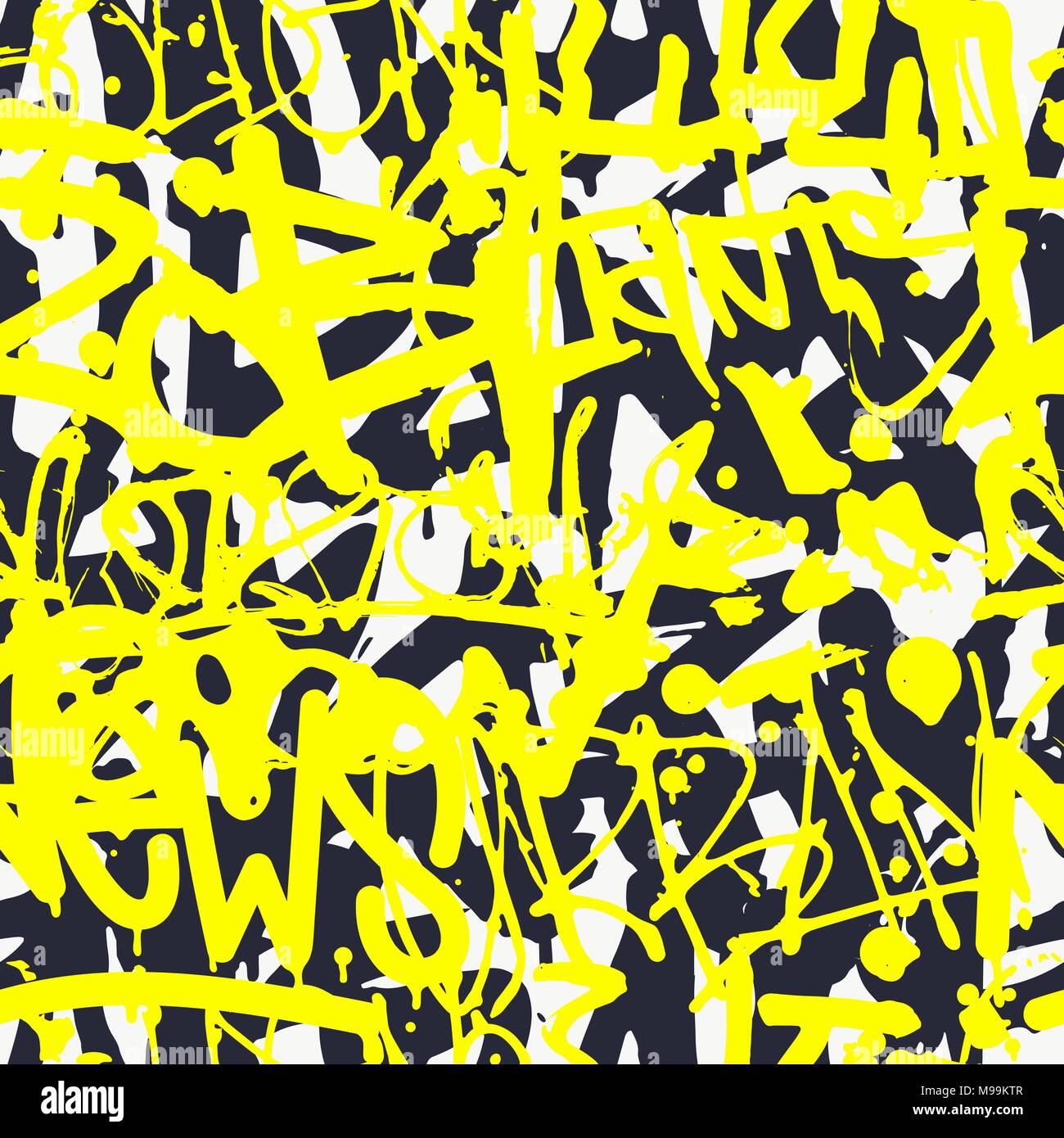 Vector graffiti seamless pattern with abstract colorful bright t Stock Vector