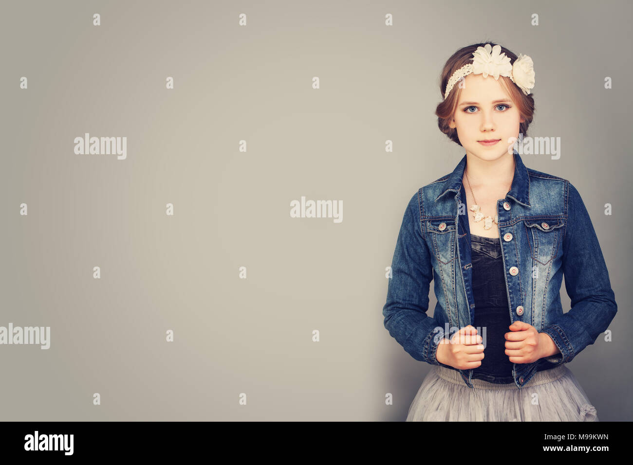 Portrait of a Cute Girl Posing at Studio Stock Photo - Alamy