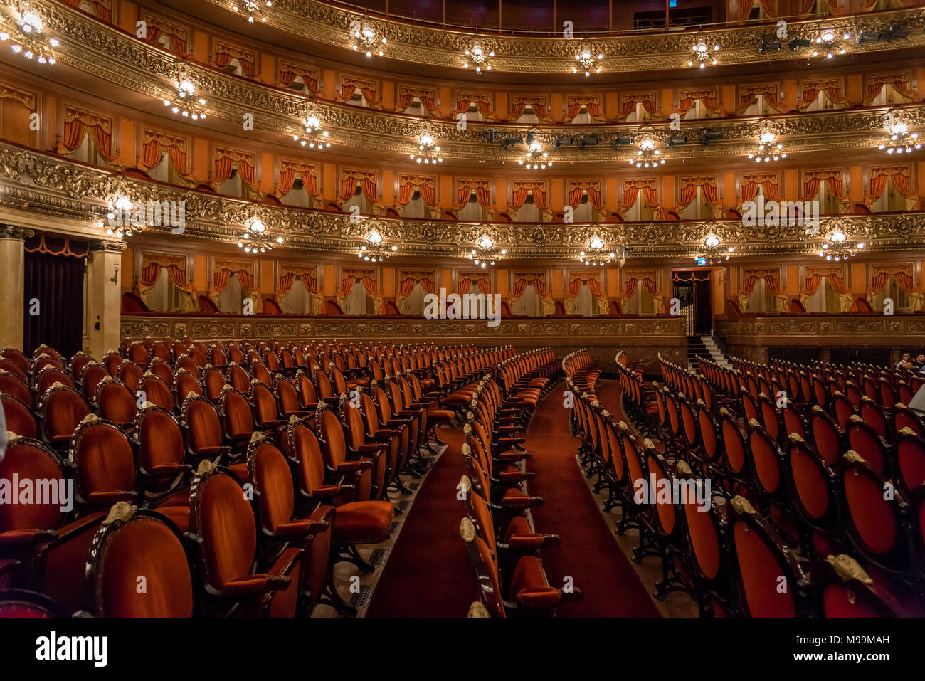 Interior of Teatro (Theatre) Colón, Congreso, Buenos Aires, Argentina Stock Photo