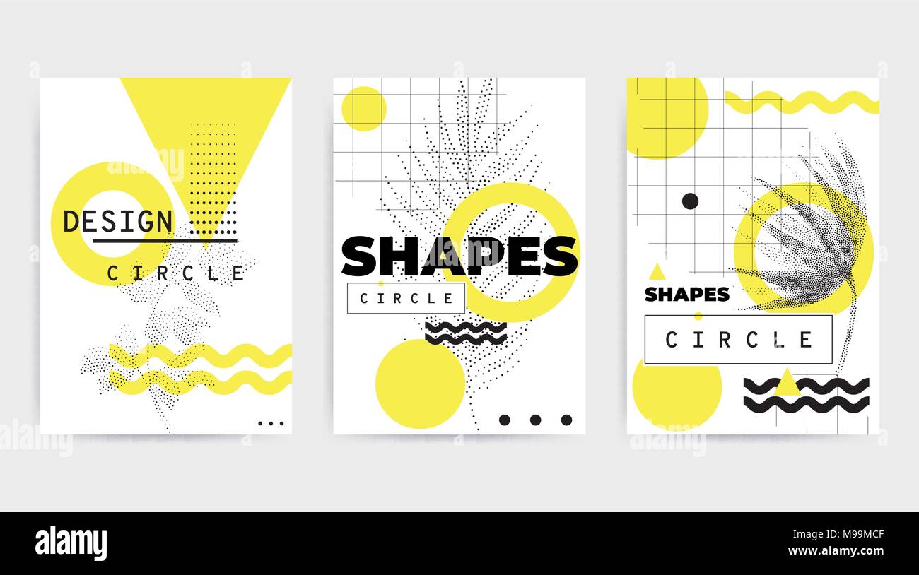 Colorful trend geometric composition Stock Vector
