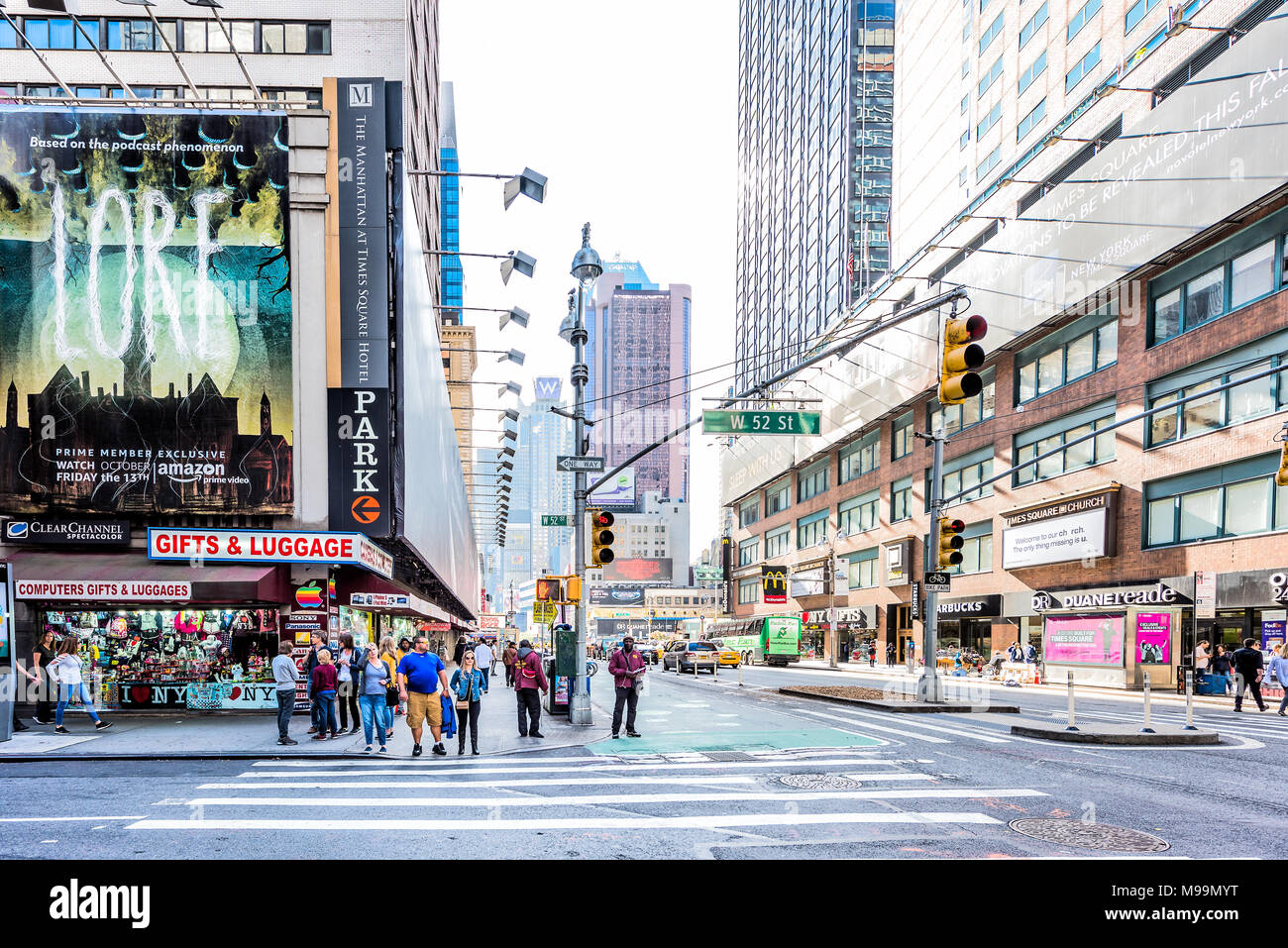 New York City, USA October 28, 2017 Manhattan NYC buildings of