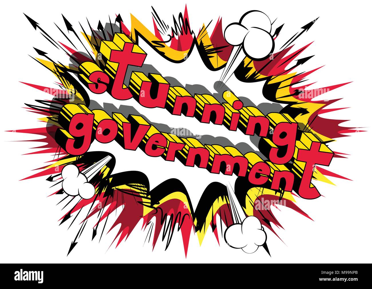 Stunning Government - Comic book style phrase on abstract background. Stock Vector
