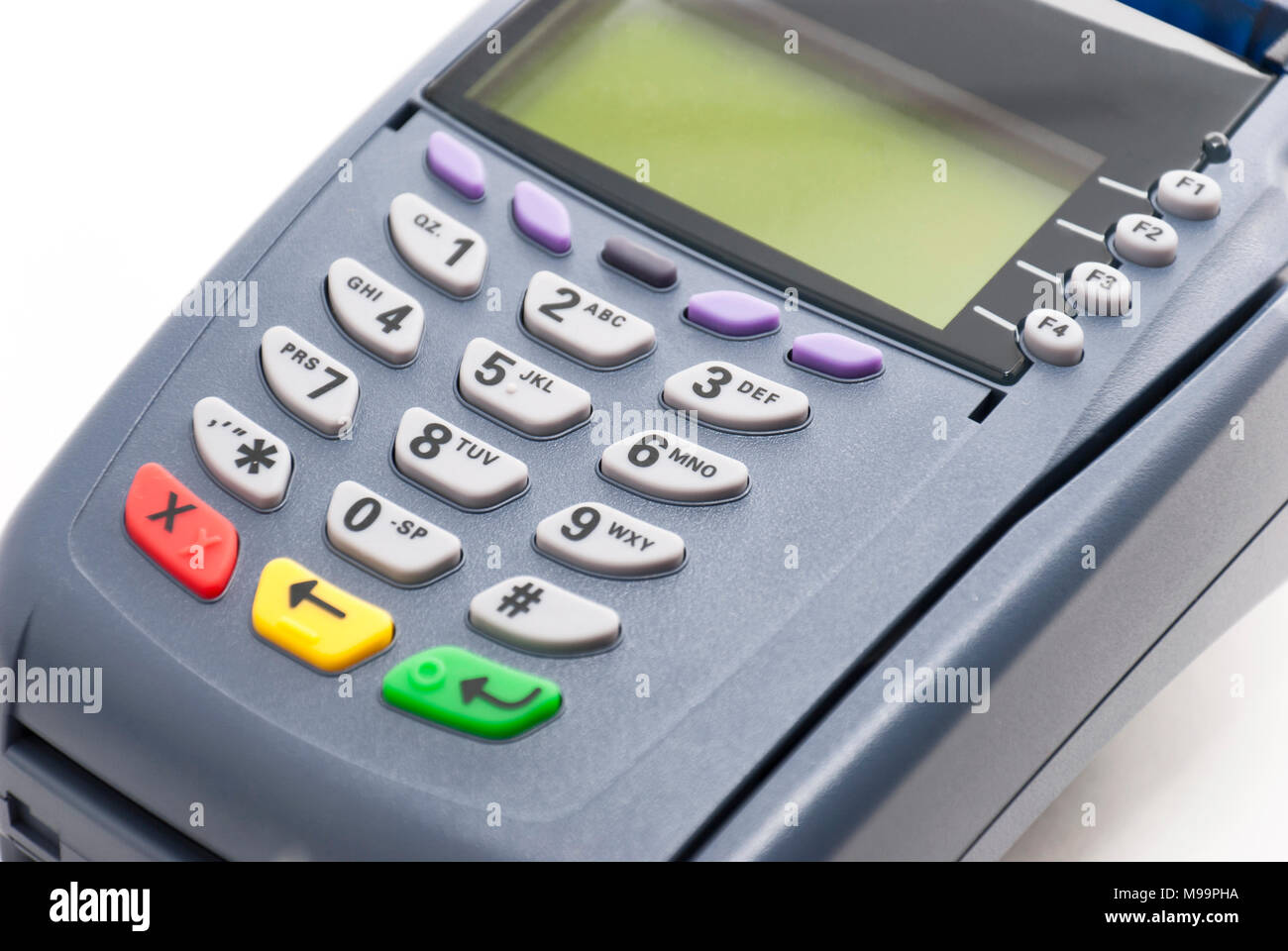 Credit card reader for payment of purchases Stock Photo - Alamy