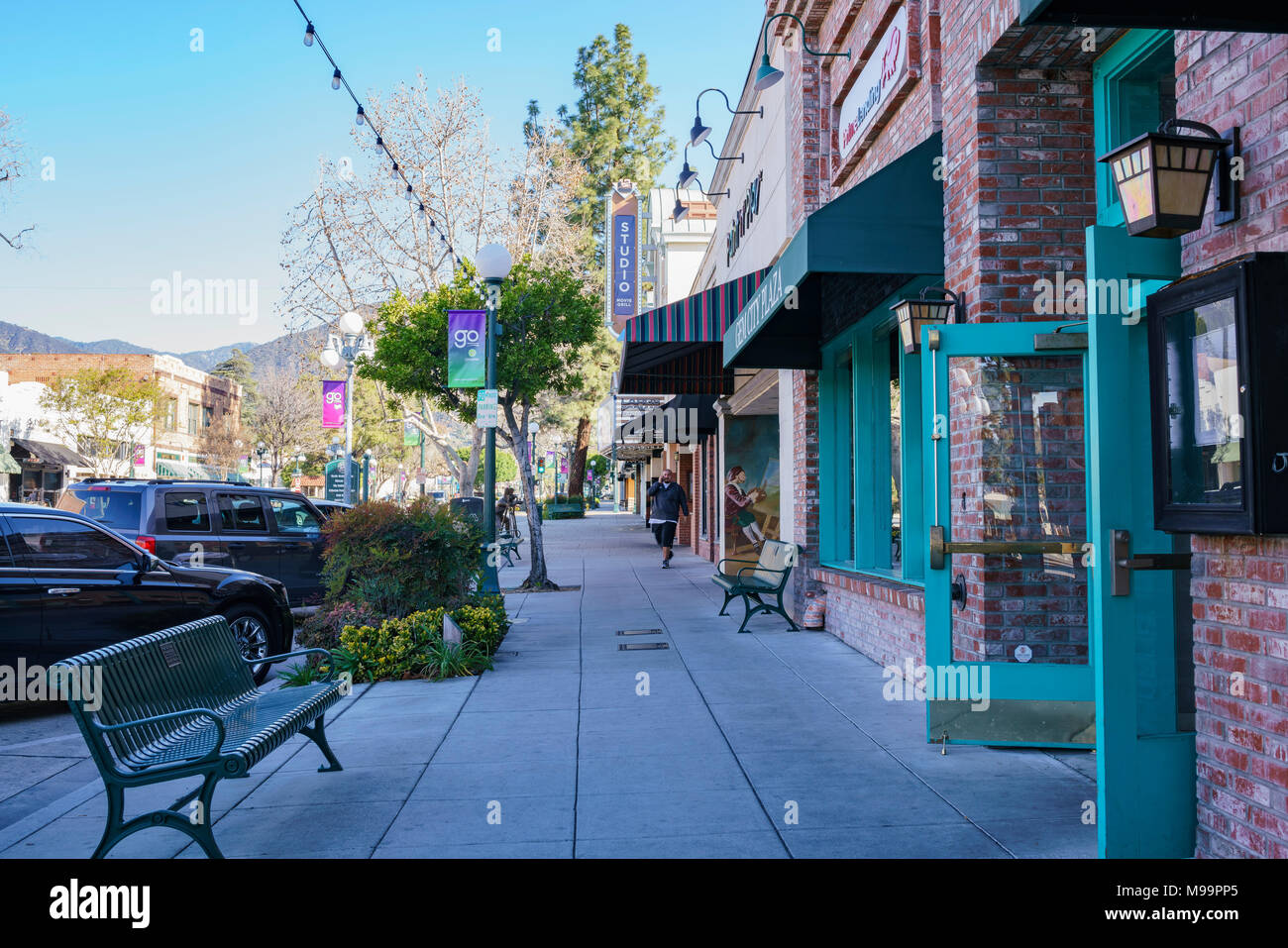 Monrovia, MAR 19 Main business street in downtown on MAR 19, 2018 at