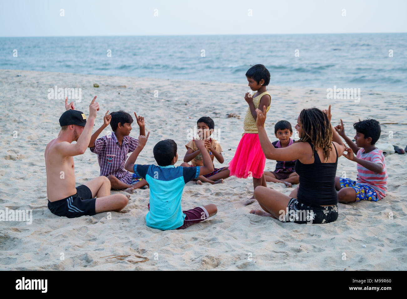 Beach Asia India Kerala Stock Photo