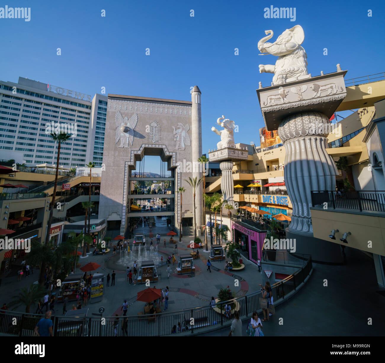 Los Angeles, JUN 23: Big plaza in the famous Hollywood area on JUN 23, 2017 at Los Angeles, California Stock Photo