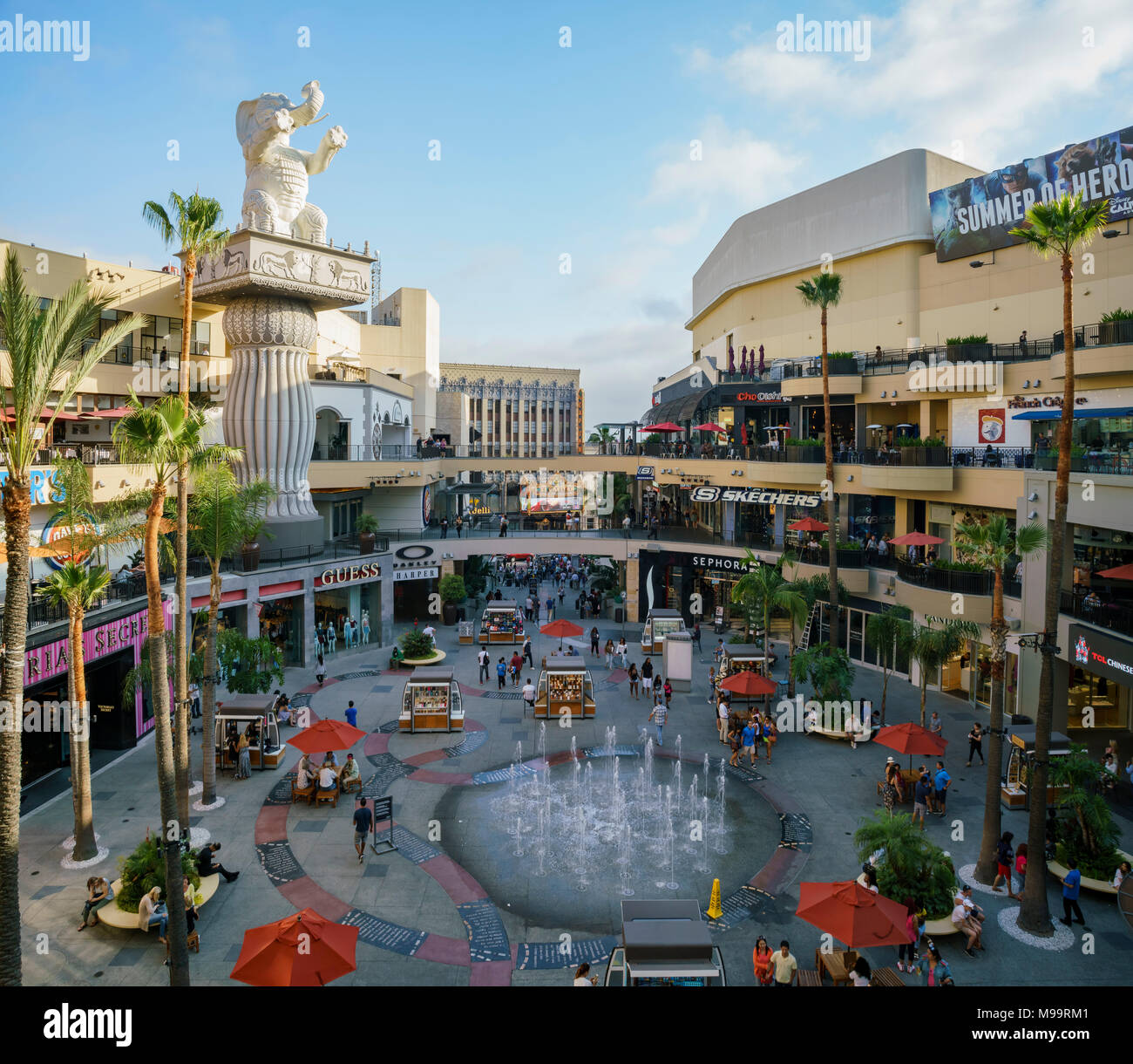 Los Angeles, JUN 23: Big plaza in the famous Hollywood area on JUN 23, 2017 at Los Angeles, California Stock Photo