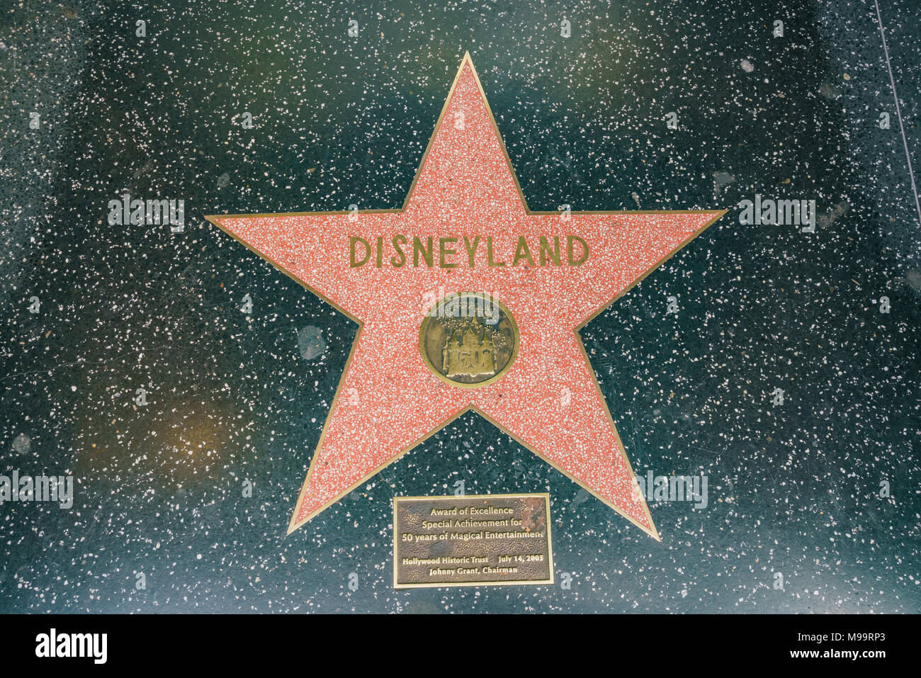 Los Angeles, JUN 23: Star Walk of Fame of the famous Disneyland on JUN 23, 2017 at Los Angeles, California Stock Photo