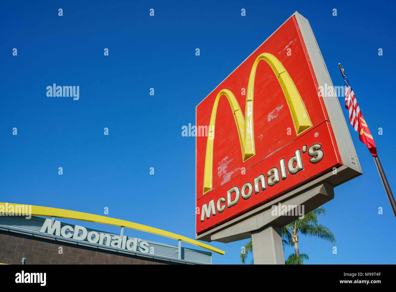 Temple City, FEB 13 Exterior view of the famous Mcdonald on FEB 13