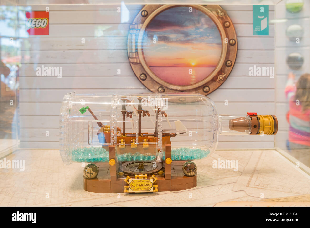 Los Angeles, FEB 18: Interior view of the famous Lego store on FEB 18, 2018 at Los Angeles Stock Photo