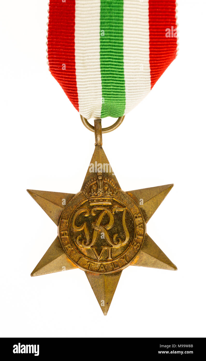 The Italy Star, WWII British campaign medal Stock Photo
