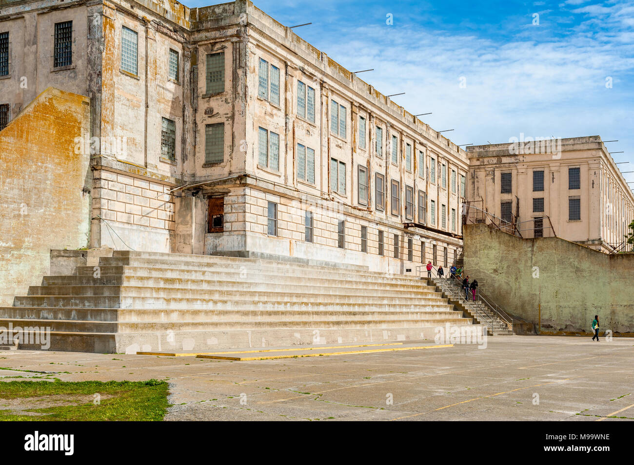 Main Cellhouse of former federal prison on Alcatraz Island in the San Francisco Bay, California, USA. Stock Photo