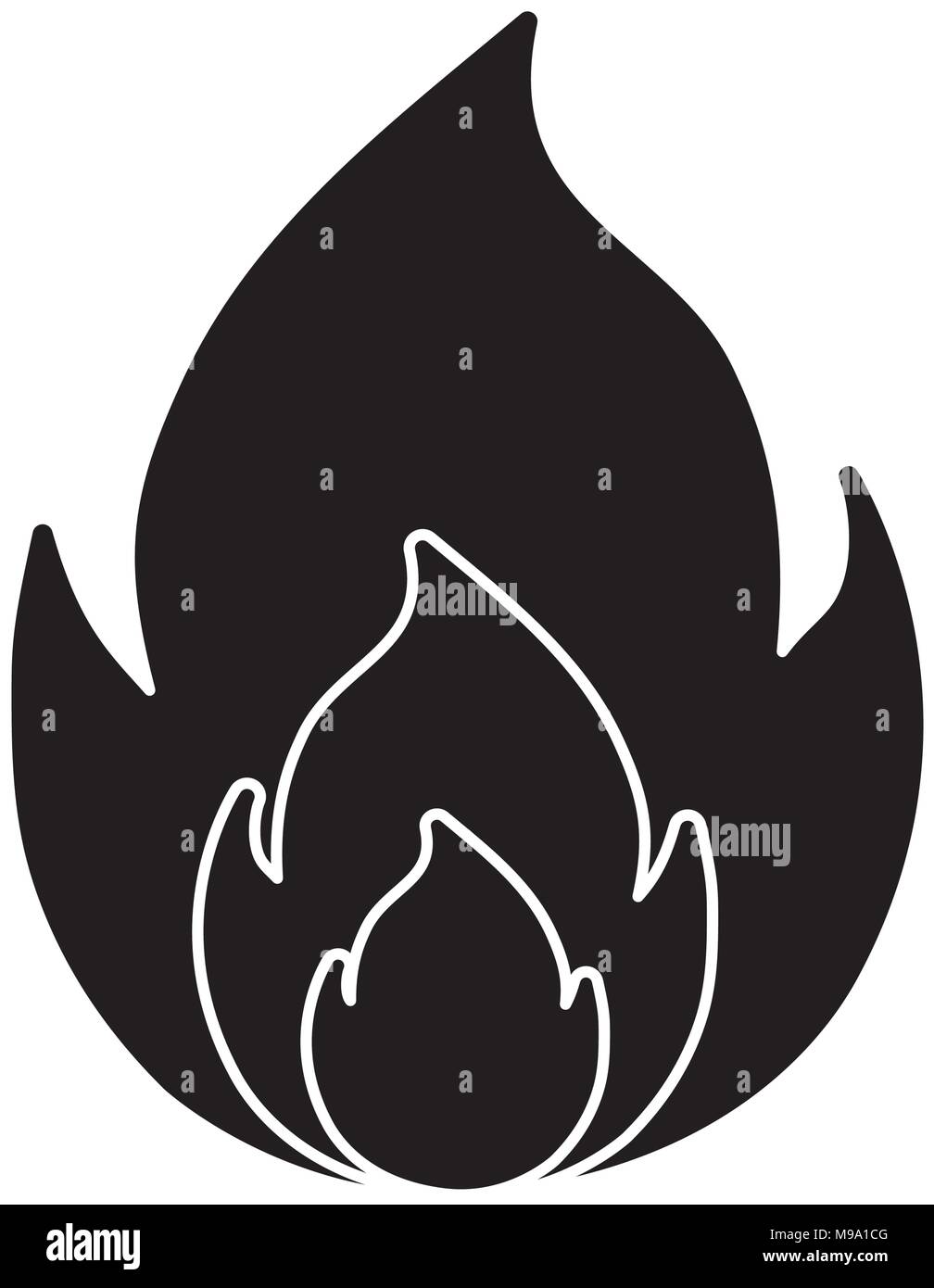 fire flame icon over white background, vector illustration Stock Vector ...