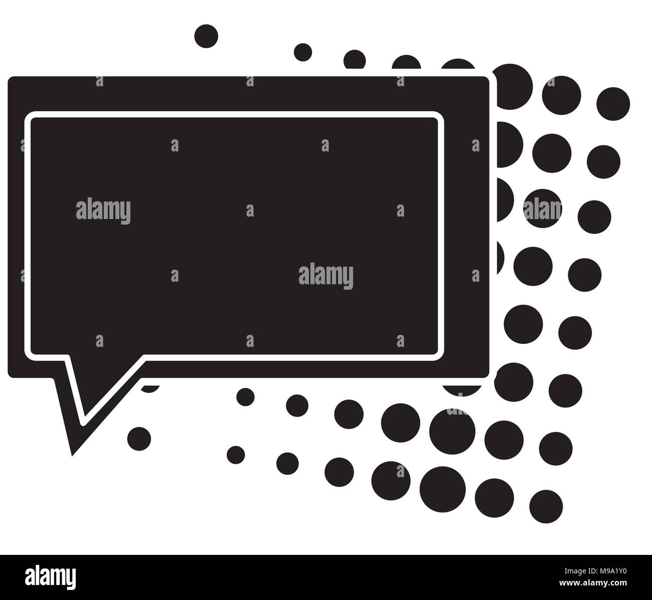 speech square bubble icon over white background, vector illustration ...