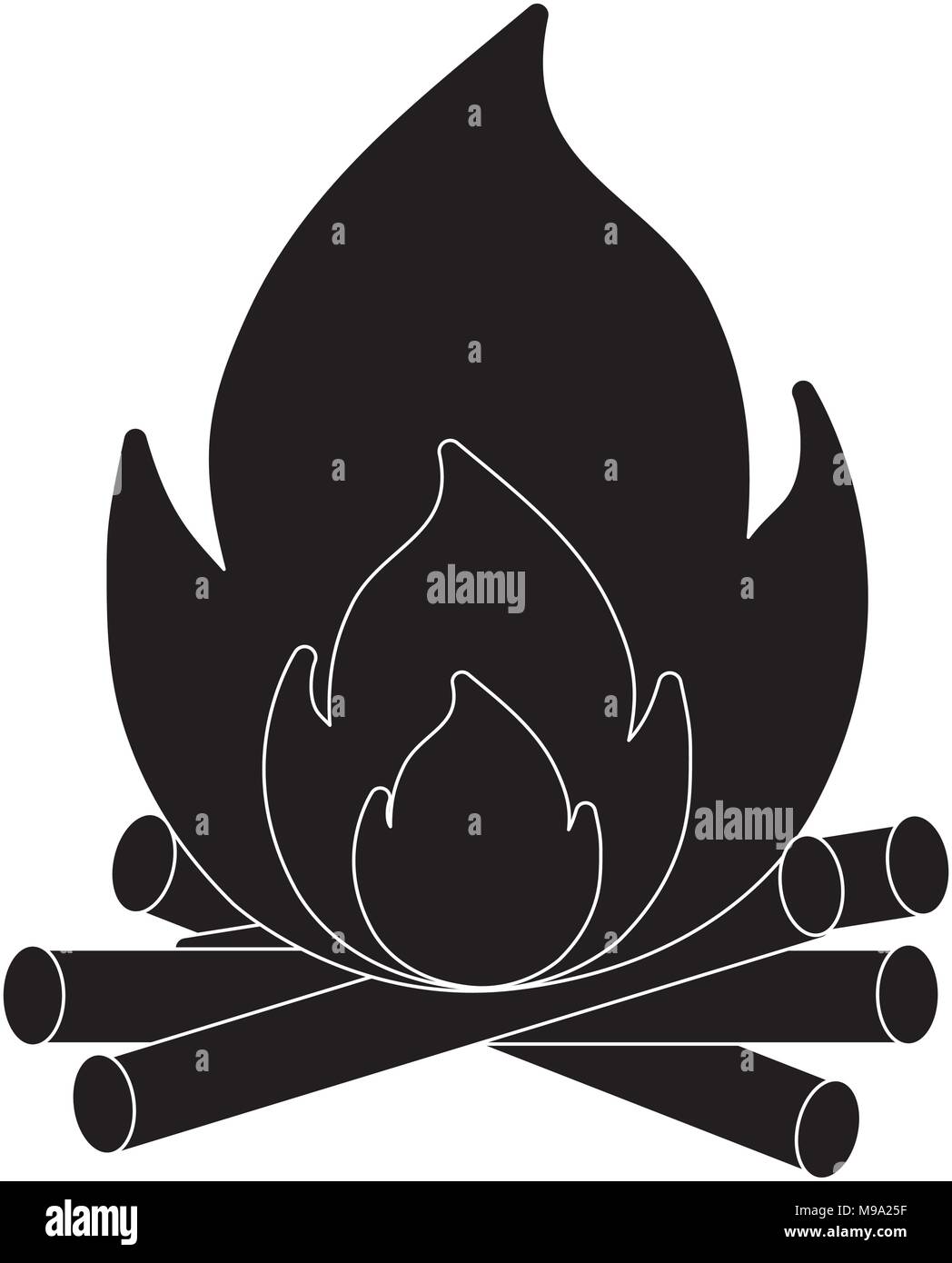 bonfire icon over white background, vector illustration Stock Vector ...