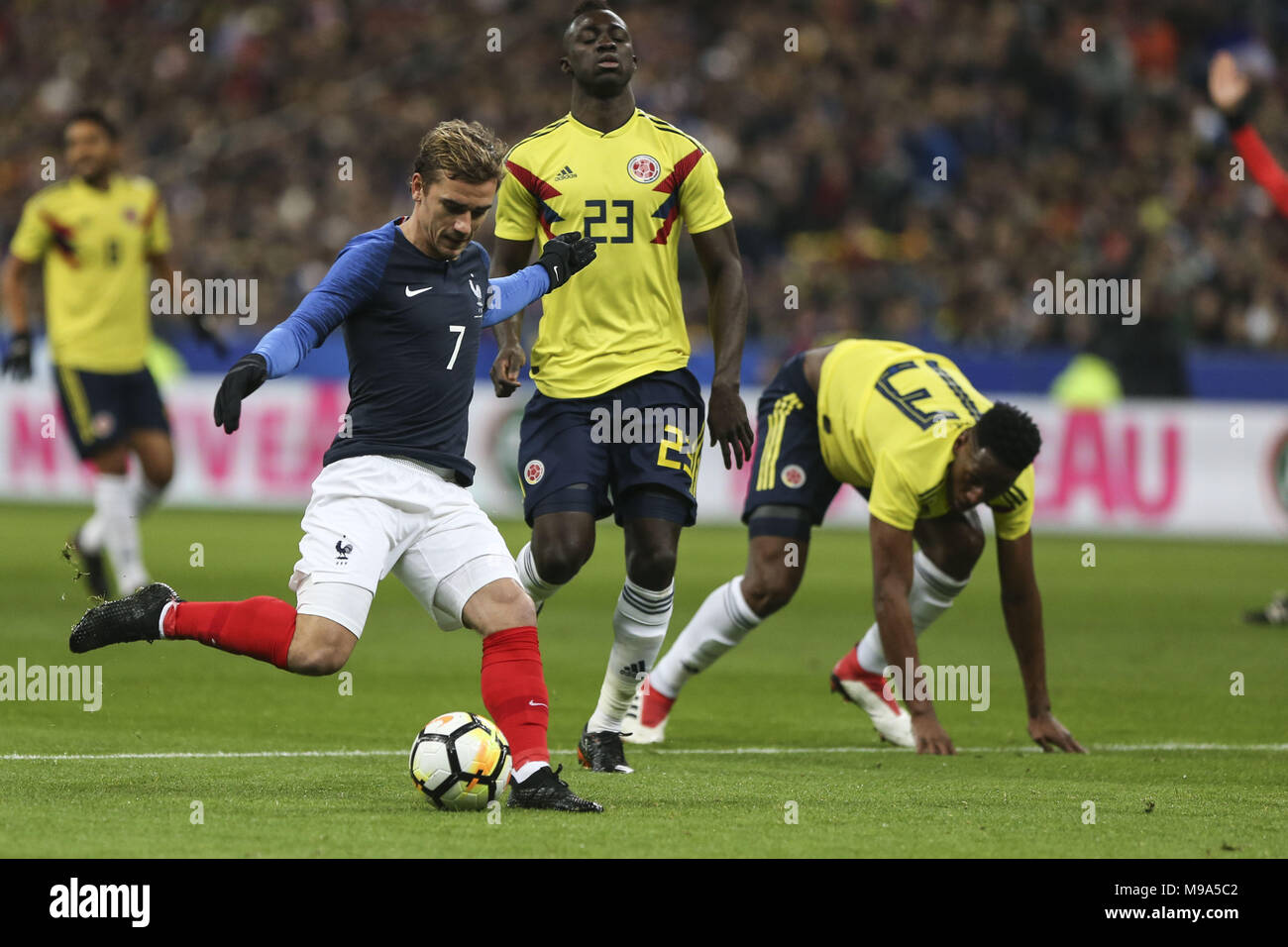 March 23, 2018 - Antoine Griezmann 7; during the friendly football match  between France and Colombia at the Stade de France, in Saint-Denis, on the  outskirts of Paris, on March 23, 2018.